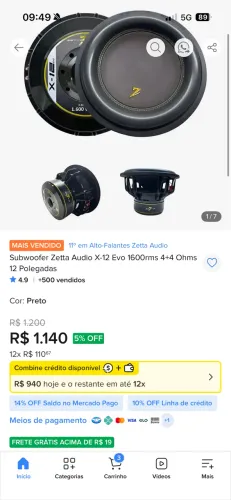 subwoofer zetta 1600 rms
