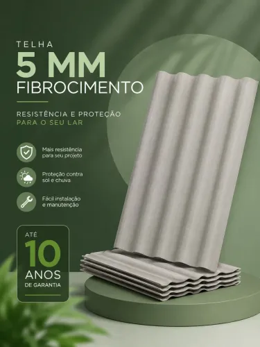 Telha de Fibrocimento 5 mm - R$ 60,00