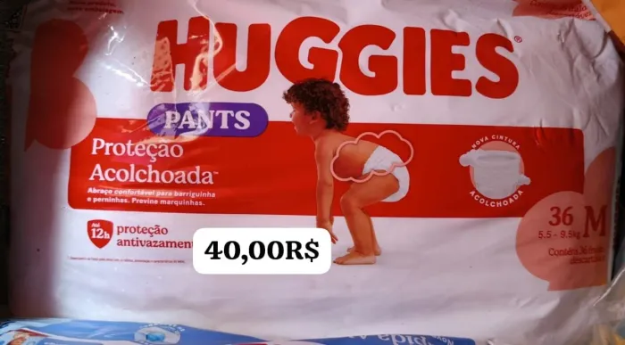 Fraldas descartáveis tamanho M 