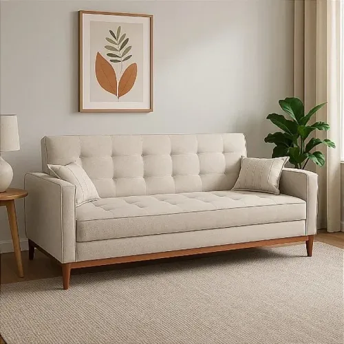 Sofá Cama Unique Design 2,0 m em Linho Espuma D28  com molas R$ 1.899,99 avista