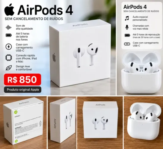 ? APPLE AIRPODS 4 - ORIGINAL | SEM CANCELAMENTO DE RUÍDO ?