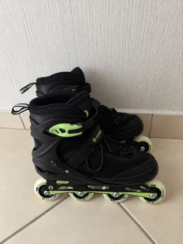 Patins Inline Oxer ABEC-7 - Preto/Verde | 37-40