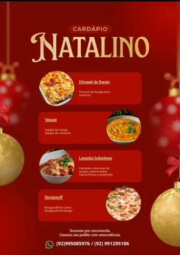Fricassê, vatapá, Strogonoff e lasanha 