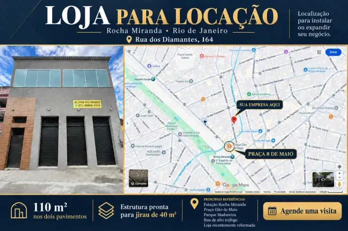 Ponto comercial/Loja/Box para aluguel tem 110 metros quadrados