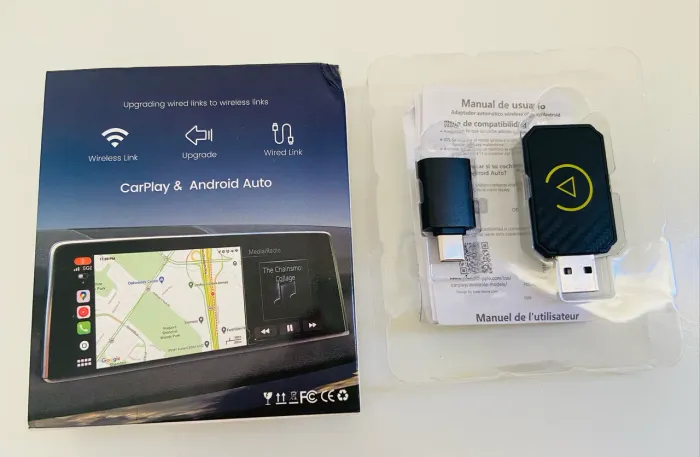 Adaptador 2 em 1 sem fio CarPlay & Android Auto