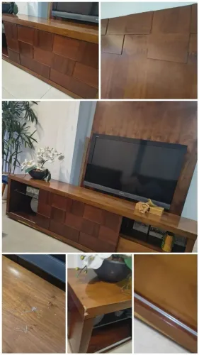 Rack com Painel em madeira