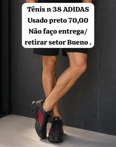 Tênis ADIDAS n38 preto usado 70,00