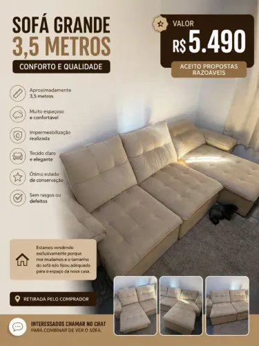 SOFÁ RETRÁTIL GRANDE 3.5 METROS