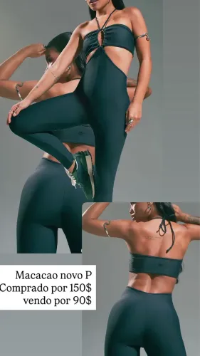 Macacao fitness preto P 