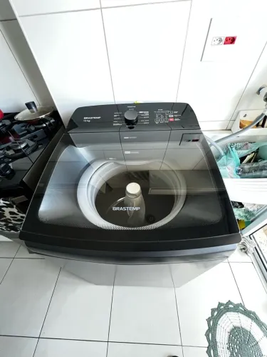 Máquina De Lavar Brastemp 12kg Cinza Platinum Com Ciclo Tira Manchas Advanced