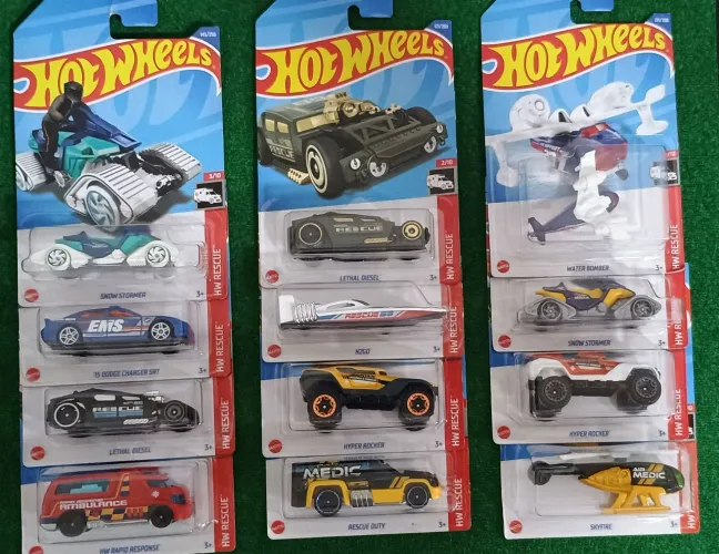 Hotwheels HW Rescue (kit com 12 unidades)