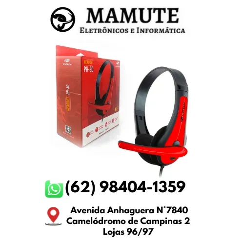 Fone Headset Conexão P2 Microfone com Haste Flexível C3