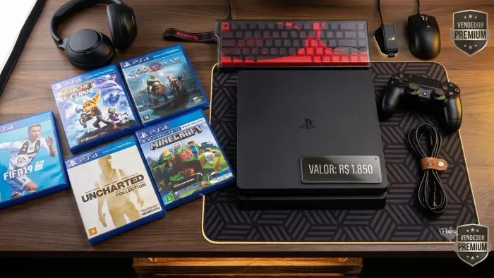 Ps4 Slim 1tb (+4 jogos)