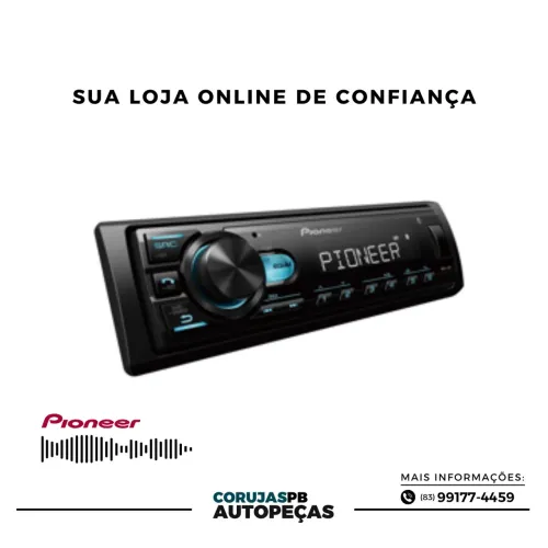 MEDIA PIONNER RECEIVER COM BLUETOOTH, USB, RADIO FM