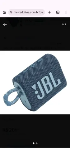 Caixa de som JBL Go 3 portátil bluetooth azul 7 cm compacta resistente água poeira