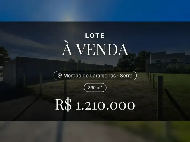 Morada de Laranjeiras: Lote Comercial com Excelente Localização!
