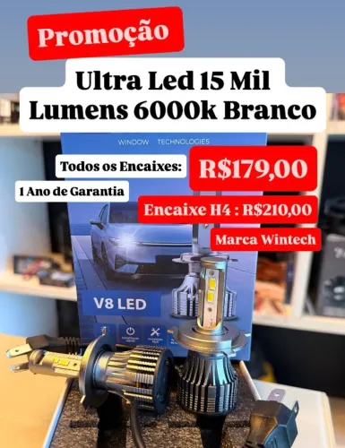 Ultra Led 15 Mil Lumens 80w 6000k Branca Farol Alto Baixo Milha Neblina Canceller Carro