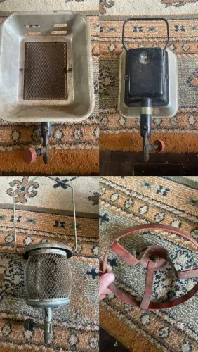 aquecedor a gás antigo tipo campânula, Lampião & fogareiro portátil antigo
