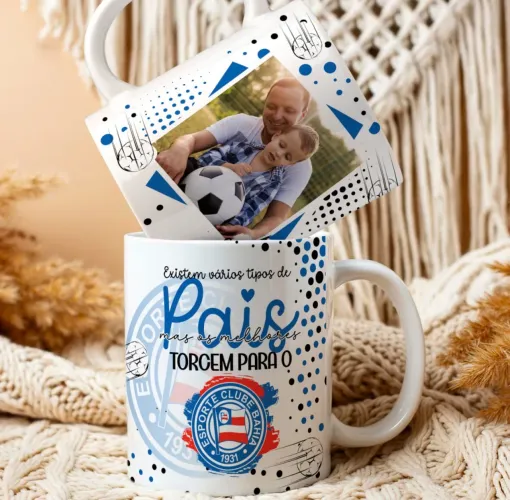 Caneca dia dos pais times e fotos