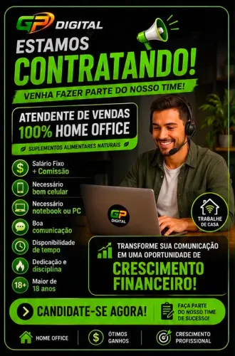 ? VAGA ABERTA - ATENDENTE DE VENDAS HOME OFFICE