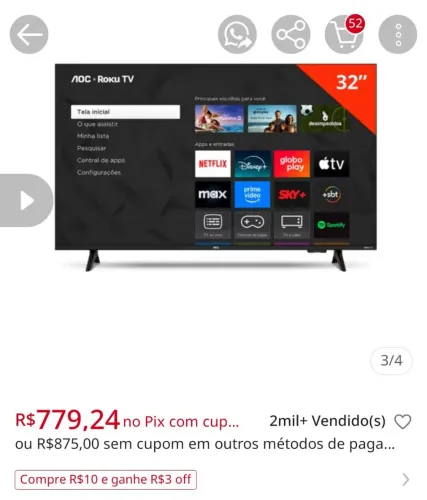 Smarttv Roku 32 OAC
