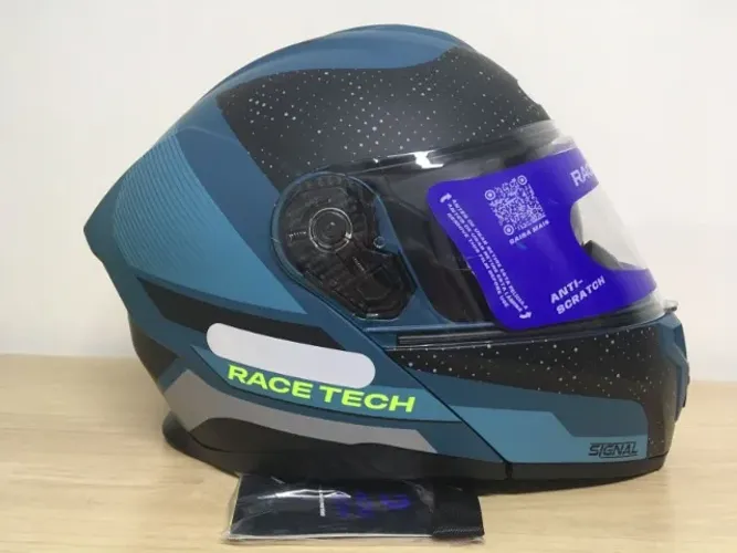 Capacete Race Tech Signal Gear Azul Fosco Tamanho 56 - NOVO