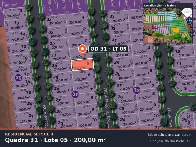 Lote 200 m² no SetSul II  Zona Sul, perto da Washington Luiz