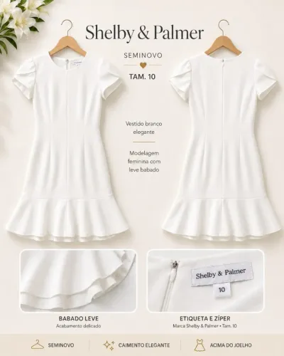 Vestido Branco Shelby & Palmer Seminovo