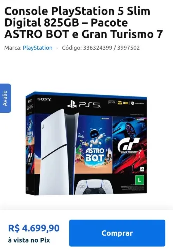 Ps5slim 825completo barato pra hoje