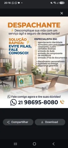 Despachante gratuidade certidão