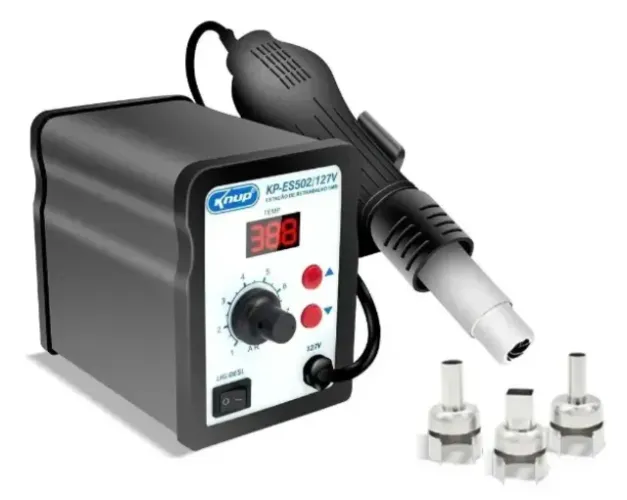 ESTAÇÃO DE RETRABALHO KNUP ES502 - 720w (220V ou 110V) SOPRADOR AR QUENTE
