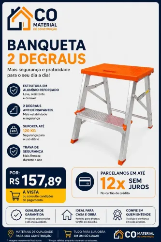 Banqueta de 2 degraus