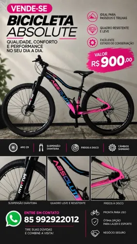 Bicicleta Absolute Aro 29 com Freio a Disco e Câmbio Shimano