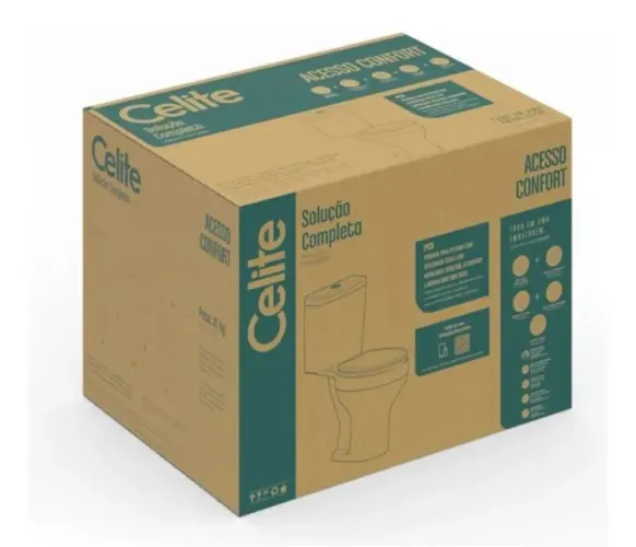 Kit Bacia C/ Caixa Acoplada 3/6 L Fit Plus Branco Celite