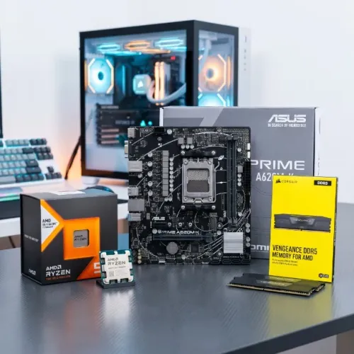 KIT UPGRADE AMD X3D - Ryzen 5 7600X3D + Placa Mãe Asus + 16GB DDR5 6000MHZ