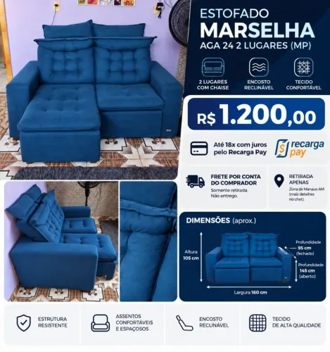 SOFÁ MARSELHA AGA 24 - 2 LUGARES