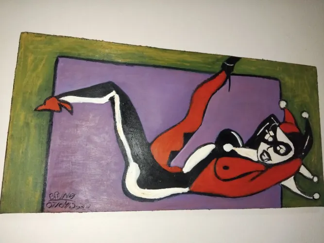 Quadro tela arlequina a oleo fã arte batman dc comic pequenas
