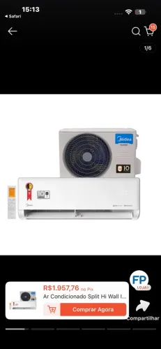 Midea - ar condicionado 18000 btus inverter com IA novo