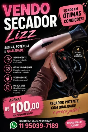 Vende-se secador de cabelo usado em ótimas condições