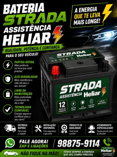 Bateria de carro Strada fabricante Heliar 
