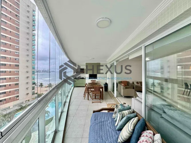 Apartamento frente mar com varanda gourmet vista mar e lazer na Praia das Asturias, Guaruj