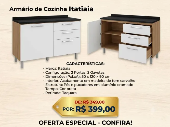 Armário de Cozinha Itatiaia Madeira