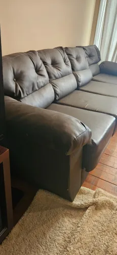 Sofá de couro ecológico com Chaise