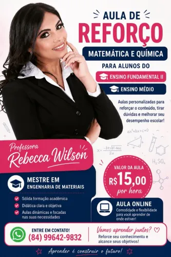 Aula de reforço de Matemática e Química