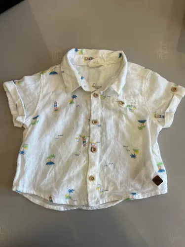 Camisa de linho tamanho 6 a 9 meses 