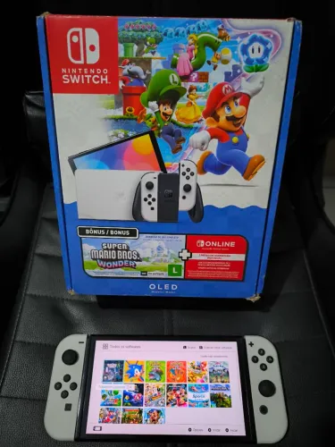 Nintendo switch OLED completo desbloqueado 128GB Lotado de jogos