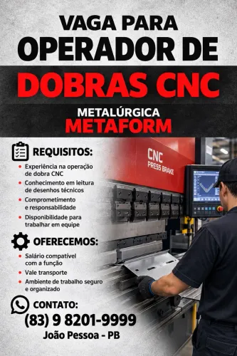 Operador de Dobradeira CNC - Metalúrgica