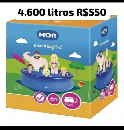 Piscina 4.600 litros redonda inflável nova lacrada 