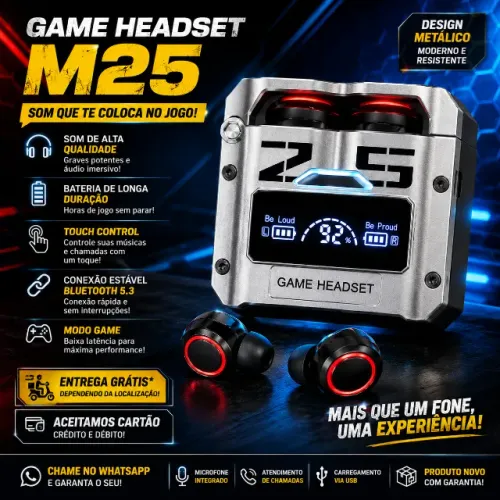 ? Fone Bluetooth M25 TWS Sem Fio | Touch Control | Novo!