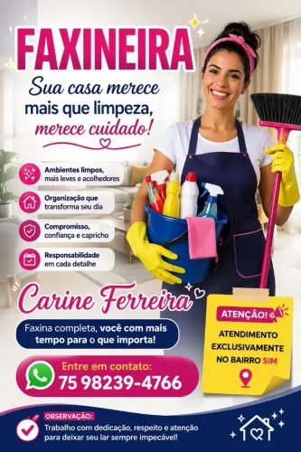 FAXINEIRA E  DIARISTA 
